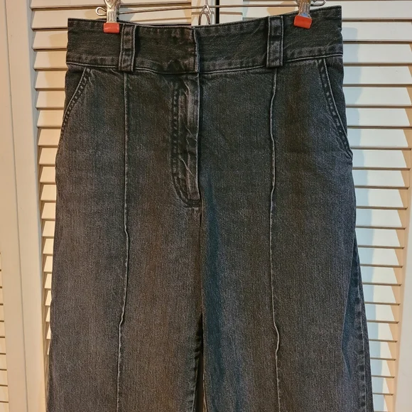 High rise, wide leg, Rachel Comey Elio denim trousers in washed black - Picture 4 of 10